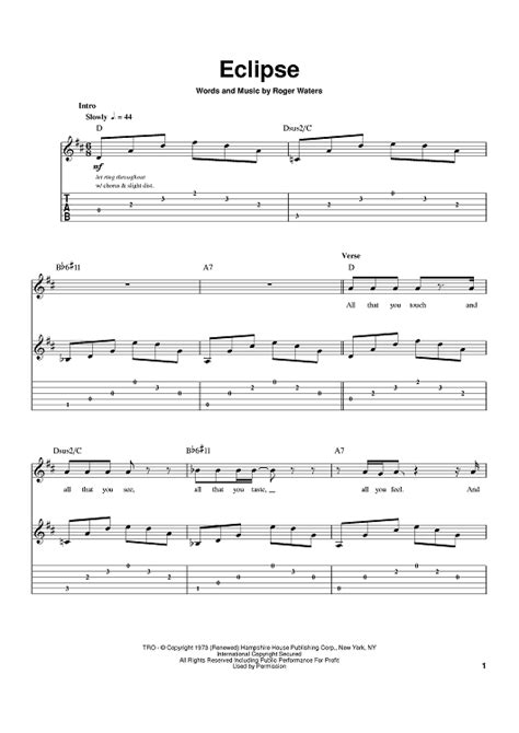 eclipse chords|pink floyd eclipse tab.